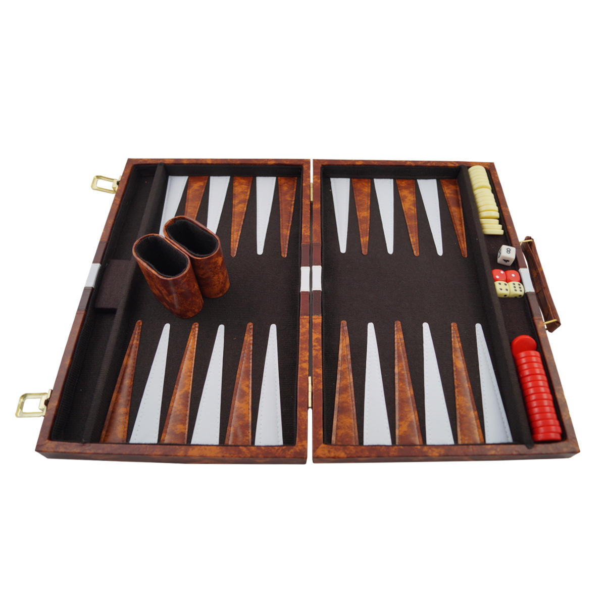 Backgammon mit Kunstleder Koffer 47,5 x 36,5 cm P-187 