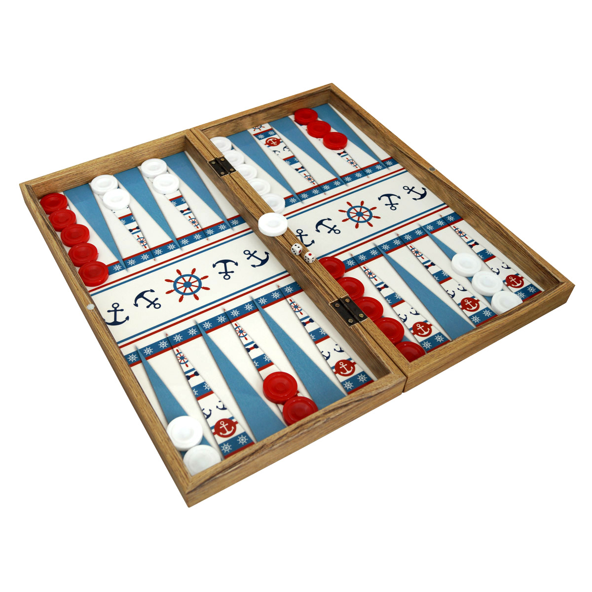 138 B-Ware DELUXE Holz Backgammon Set ORIENT im XXL Format 48x48,7 cm 